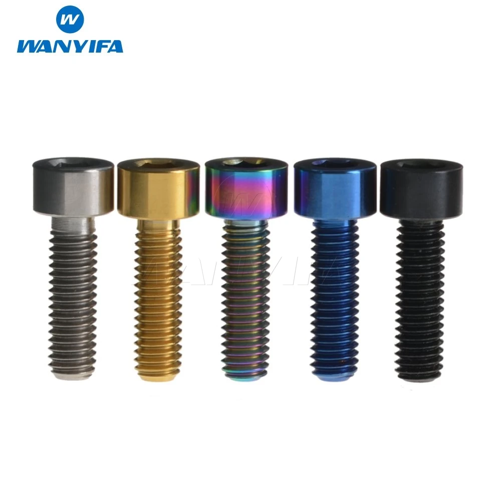 

Wanyifa 4pcs Titanium M6x20mm Stigma Bolts for Bicycle Disc Brake Caliper Bike Parts Gold Titanium Rainbow Black Blue