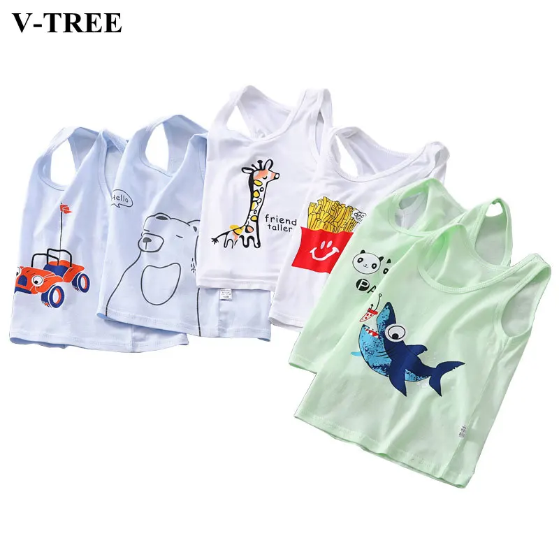 

2019 Summer Children Vest Cotton Boys Shirts Cotton T-shirt For Girls Cartoon Baby Tees Kids Undershirts Baby Tops Clothing