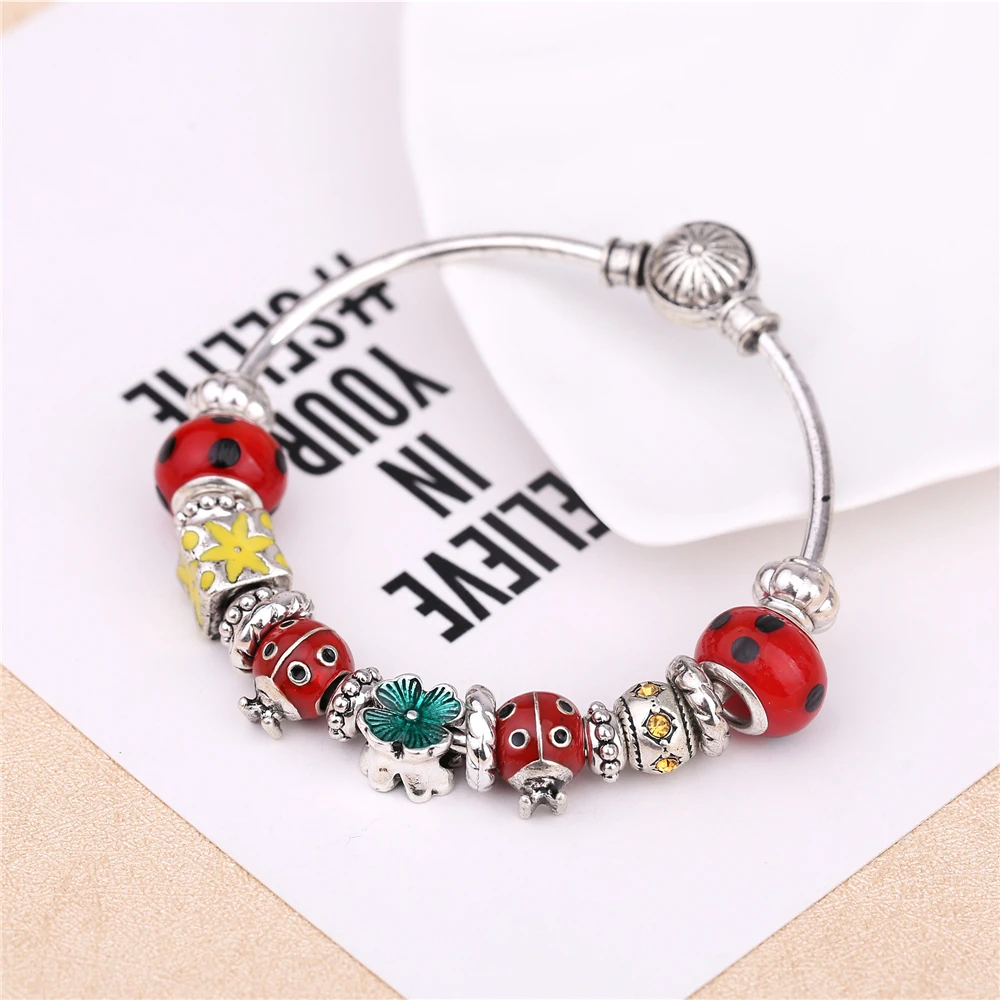 

New arrival!2015 Fashion High Quality European Charms bracelets Fine Jewelry Fits LADY BUG bracelets with free shipping