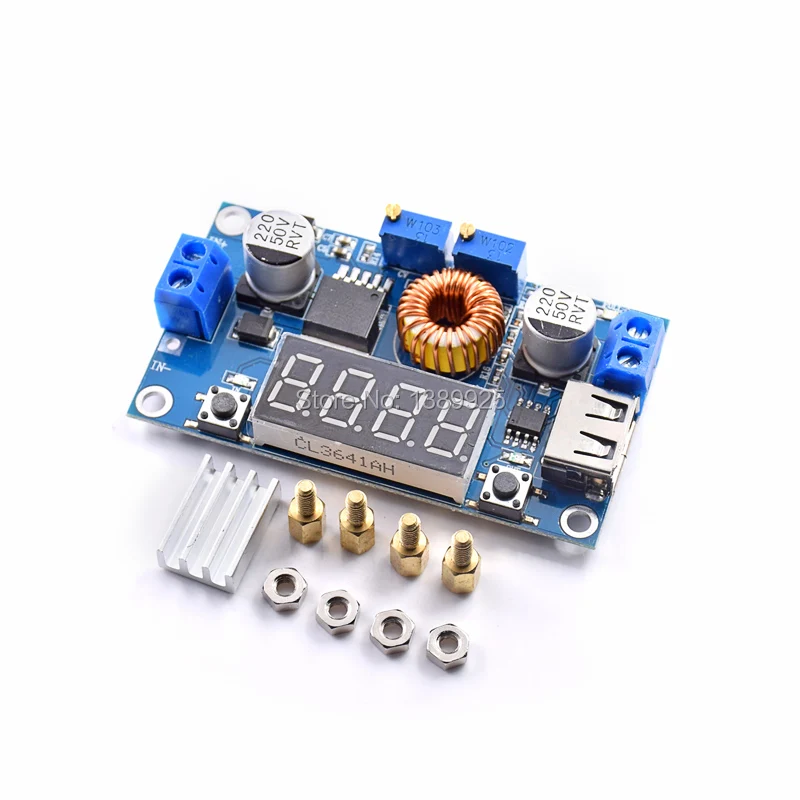 

5PCS Adjustable 5A CC/CV Power Step-down Charge Module LED Driver USB Voltmeter Ammeter Voltage Regulator