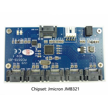

Factory price 1 to 5 SATA 2.0 Port Multiplier Card adapter 3Gbps SATA II PM converter 1-to-5 SATA Power Cable