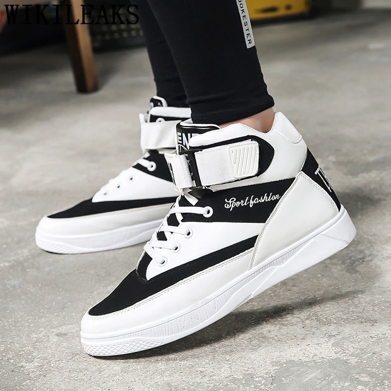 Hip Hop Shoes High Top Sneakers Mens Casual Shoes Hot Sale Italian Brand Designer Shoes Men Leather Chaussure Homme Buty Meskie
