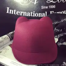 50 шт./лот Fedex Быстрая детей детские, для малышей Шапки теплые дьявол Hat милый кот Multicolors уши шерсть фетровых сплошной