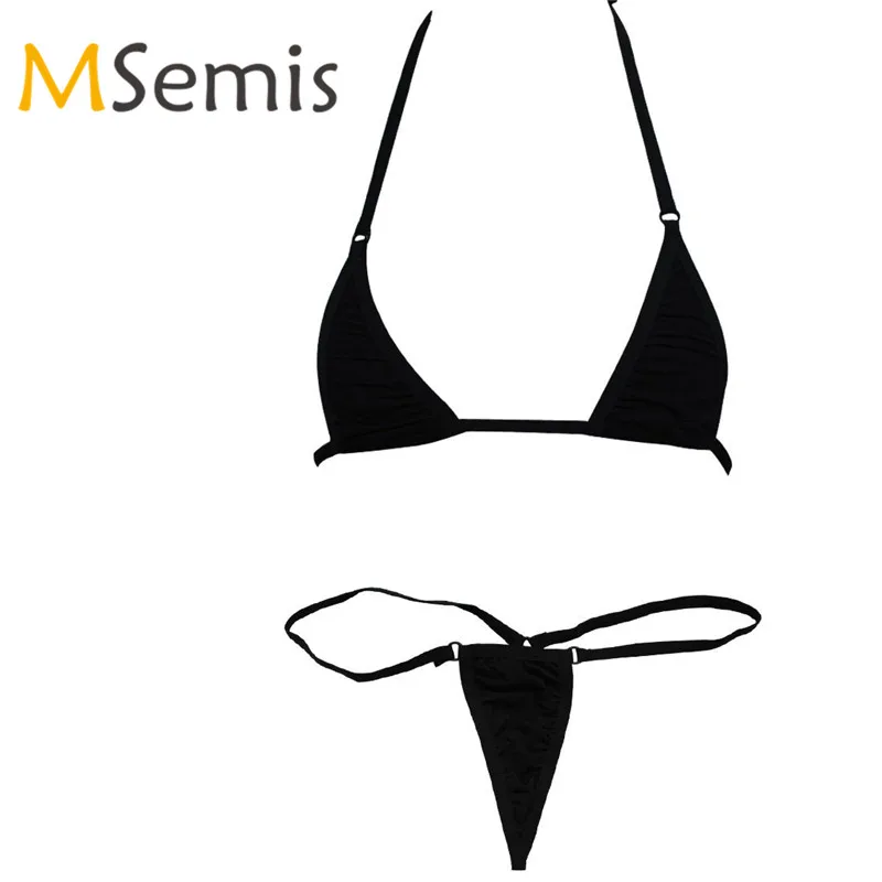 

Women 's Tankini Swimsuit Micro Mini Thong Bikini Set Swimming Suit Bikini Bra Top with Thong Underwear Lingerie Bikini Swimwear
