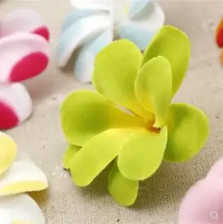 7 см искусственные головки цветов Плюмерия Frangipani цветы из яйца DIY Свадебные украшения вечерние поставки венок 5 шт./пакет - Цвет: 2