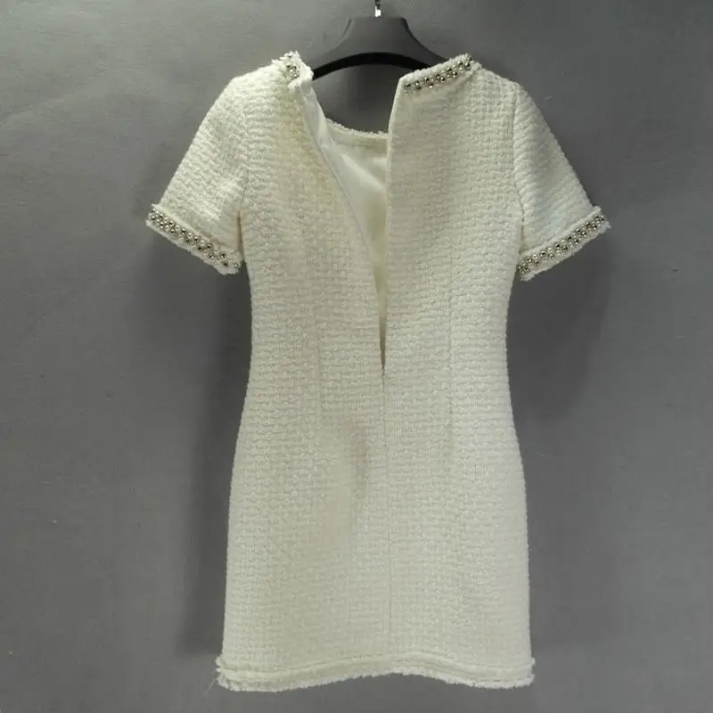white tweed dress spring / autumn / winter