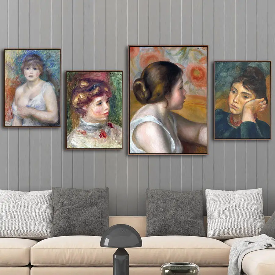 Decorazione Della Casa Di Stampa Della Tela Di Canapa Di Arte Della Parete Immagini Poster Stampe Su Tela Dipinti Francese Pierre-Auguste Renoi Madame