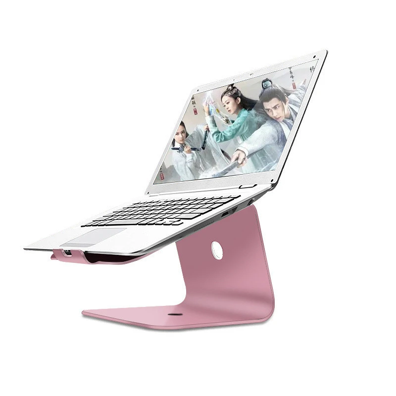 Подставка для ноутбука из алюминиевого сплава для дома/офиса 11-1" держатель для ноутбука Настольный кронштейн для рассеивания тепла охлаждающая подставка для Macbook Air Pro - Цвет: Розовый