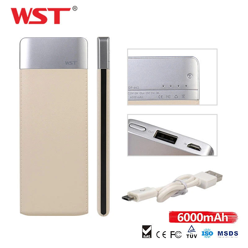 Wst-carregador ultrafino 6000mah usb, carregador externo de bateria para  xiaomi, samsung, iphone, novo estilo - AliExpress Telefonia e Comunicação