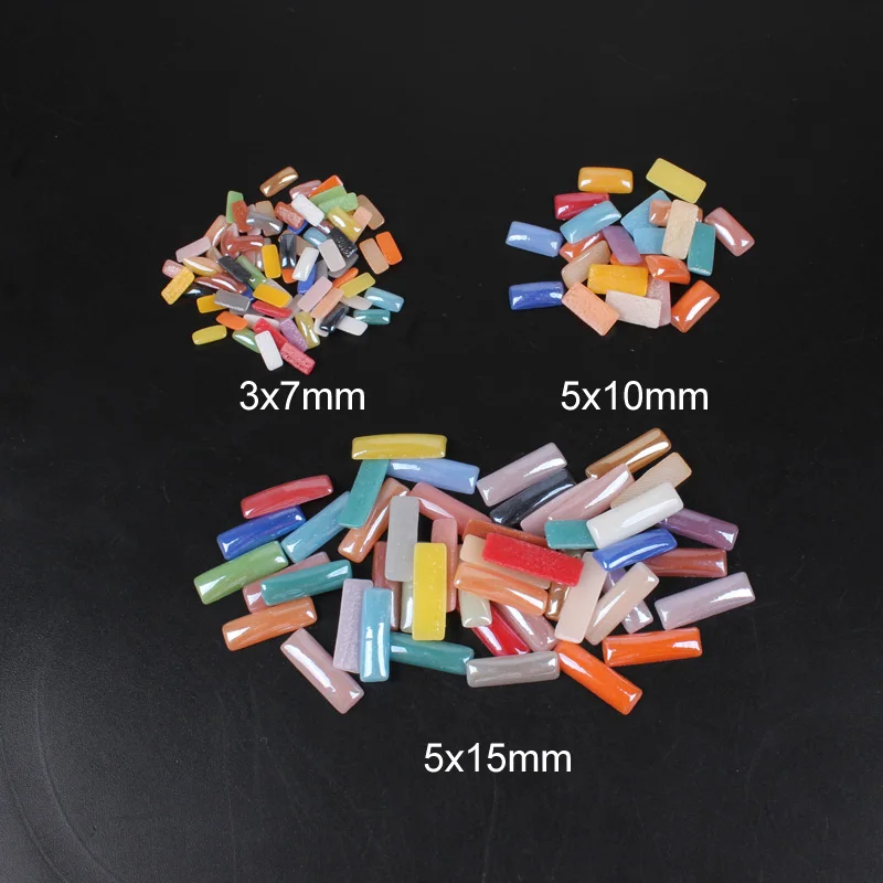 Керамические бусины в форме полосы 17 цветов смешанных цветов 3 размера ногтей искусство DIY Ремесло Flatback жемчужные камни для дизайна ногтей