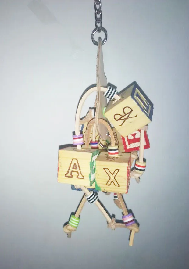 Leather Bear style bird toys made of leather and cotton rope Beautiful