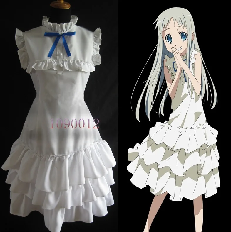 New Cotton Dress Comfortable Anime Anohana Honma Meiko Cosplay Dress Girls Womens Halloween Costume Summer Dress Casual Clothing