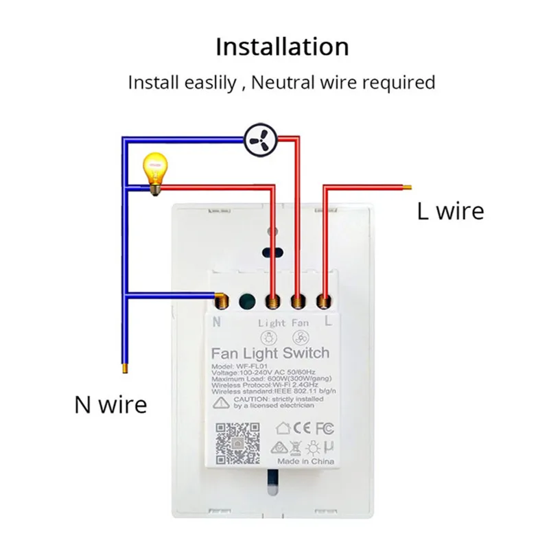 Smart WiFi switch for Fan light (8)