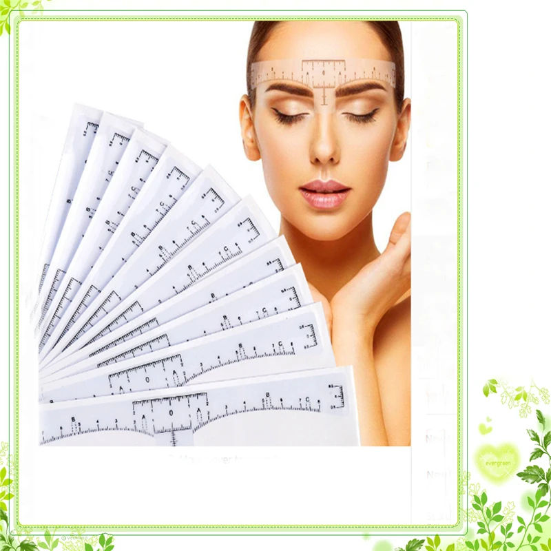 

10/50pcs Disposable Eyebrow large Ruler Microblading Accessories Tool Measurement Mark Permanent Makeup Sticker Tattoo Tool Kit