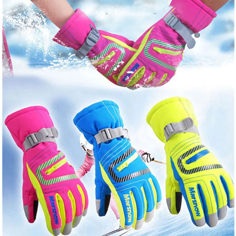 

Marsnow winter professional ski gloves girls children adult waterproof warm gloves snow children windproof ski snowboard gloves