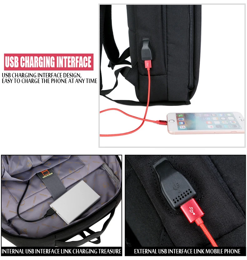 New Business Backpack USB charging 15inch Men's Women's Laptop Backpacks  For Teenager Fashion School Bag Male Travel bagpack (7)