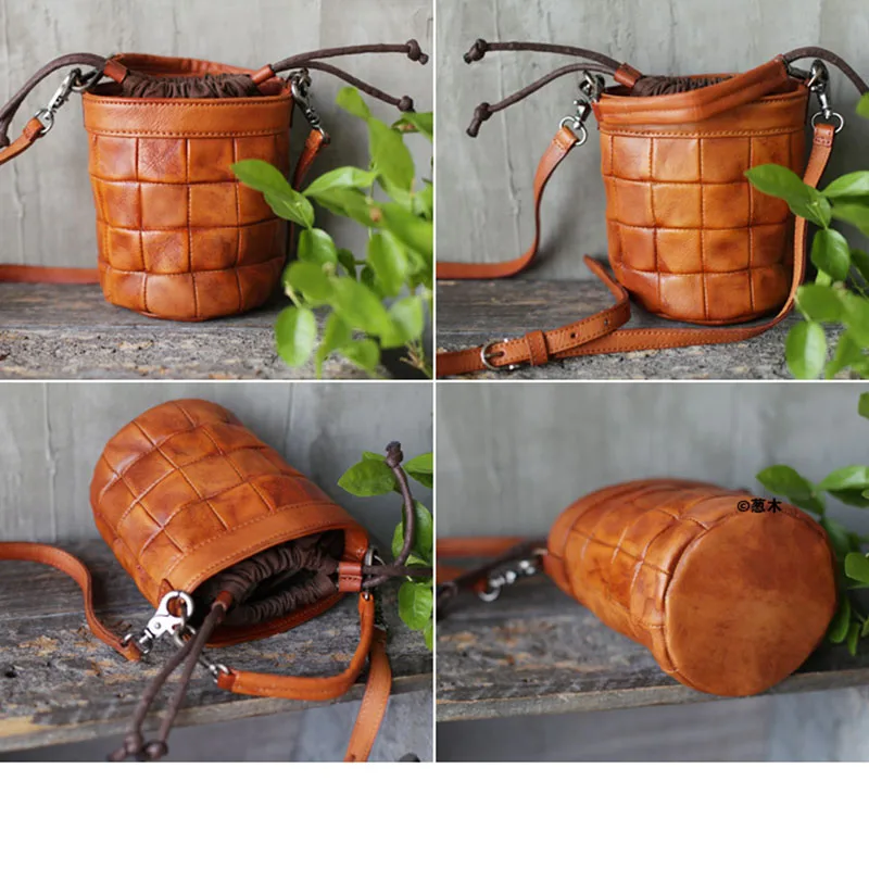 AETOO New large capacity single shoulder bag black soft leather wide shoulder strap bucket bag leather vertical large bag