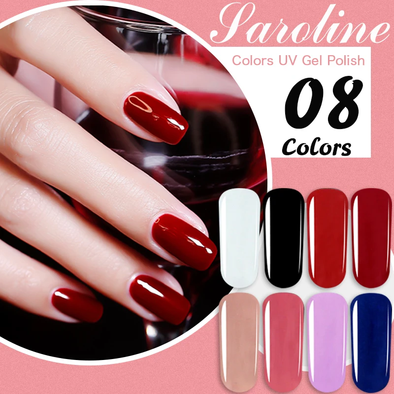 

Saroline New Series 8ml Ordinary Gel Nail Art Polish Set Long Lasting UV Led Soak of Art Gel Varnish for Art DIY Design Lacquer