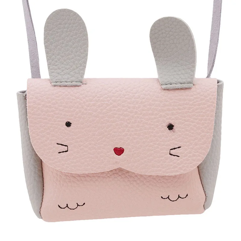 Новинка; Лидер продаж; кошелек из искусственной кожи для девочек; детская сумка с кроликом на одно плечо; маленькая сумочка Для монет; Детский кошелек; сумка-мессенджер - Цвет: pink
