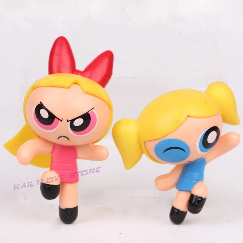 6 шт./компл. Powerpuff девушки цветок пузырьки Buttercup девушка фигурки Джини учительница
