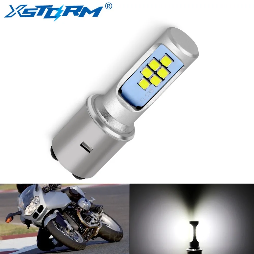 H6 BA20D LED Motorcycle Headlight Bulbs Fog Light 12 SMD 1200LM Hi Lo
