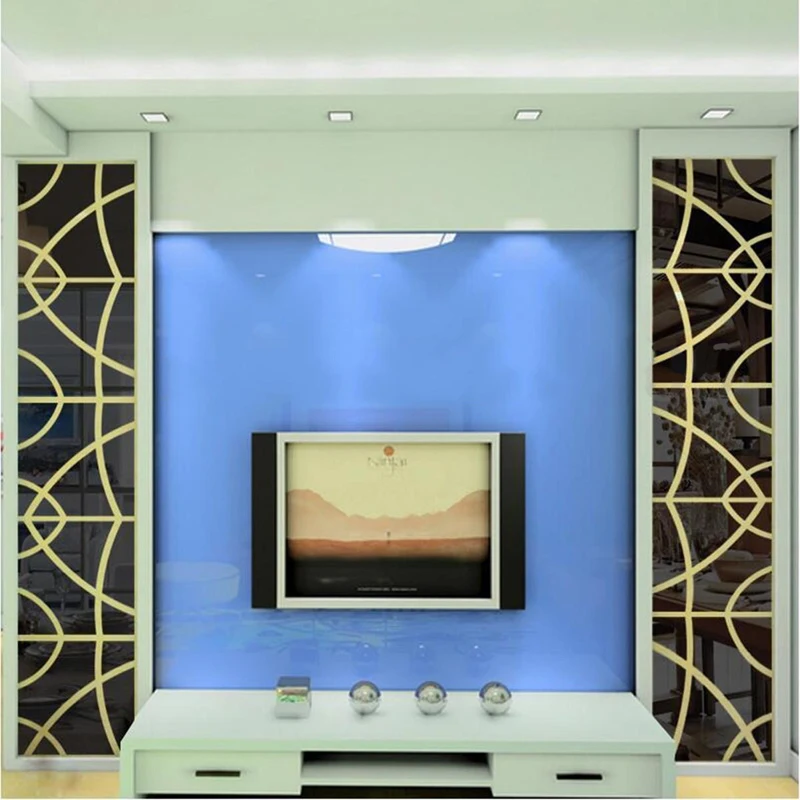 JX-LCLYL Art Decor DIY 3D Mirror Geometric Hexagon Acrylic Home Door Window Wall Sticker