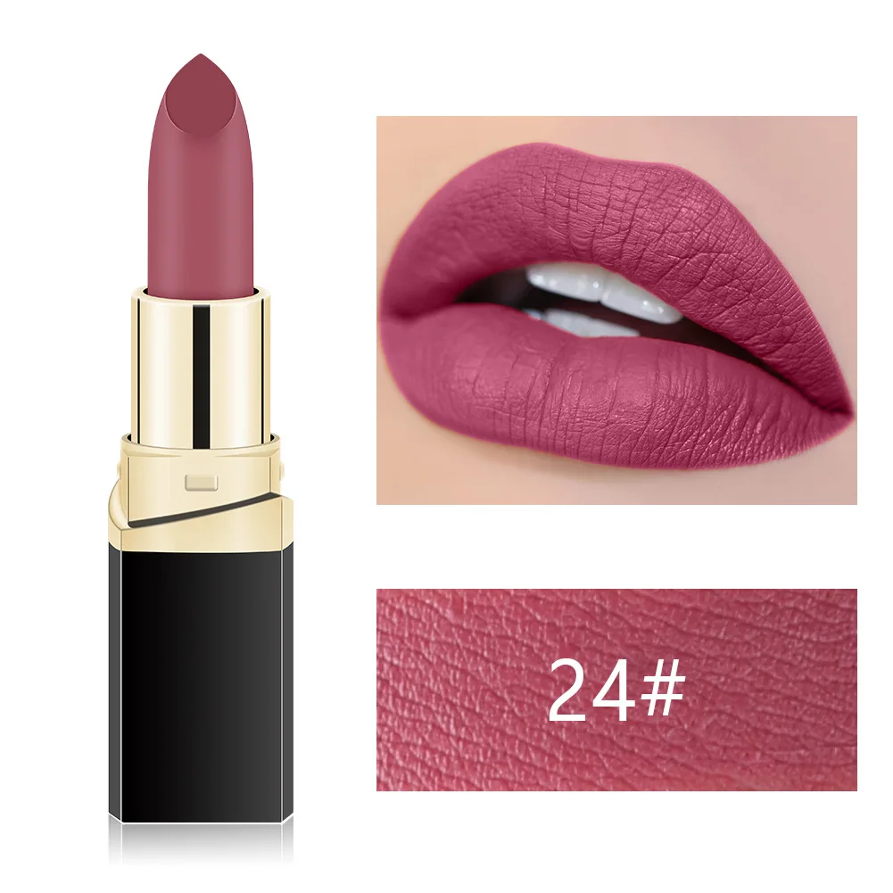 MISS ROSE Lipstick Matte Waterproof Make Up Long Lasting Lip Stick 42 Colors Easy To Wear Lipstick Lips Makeup Mate Lipstick