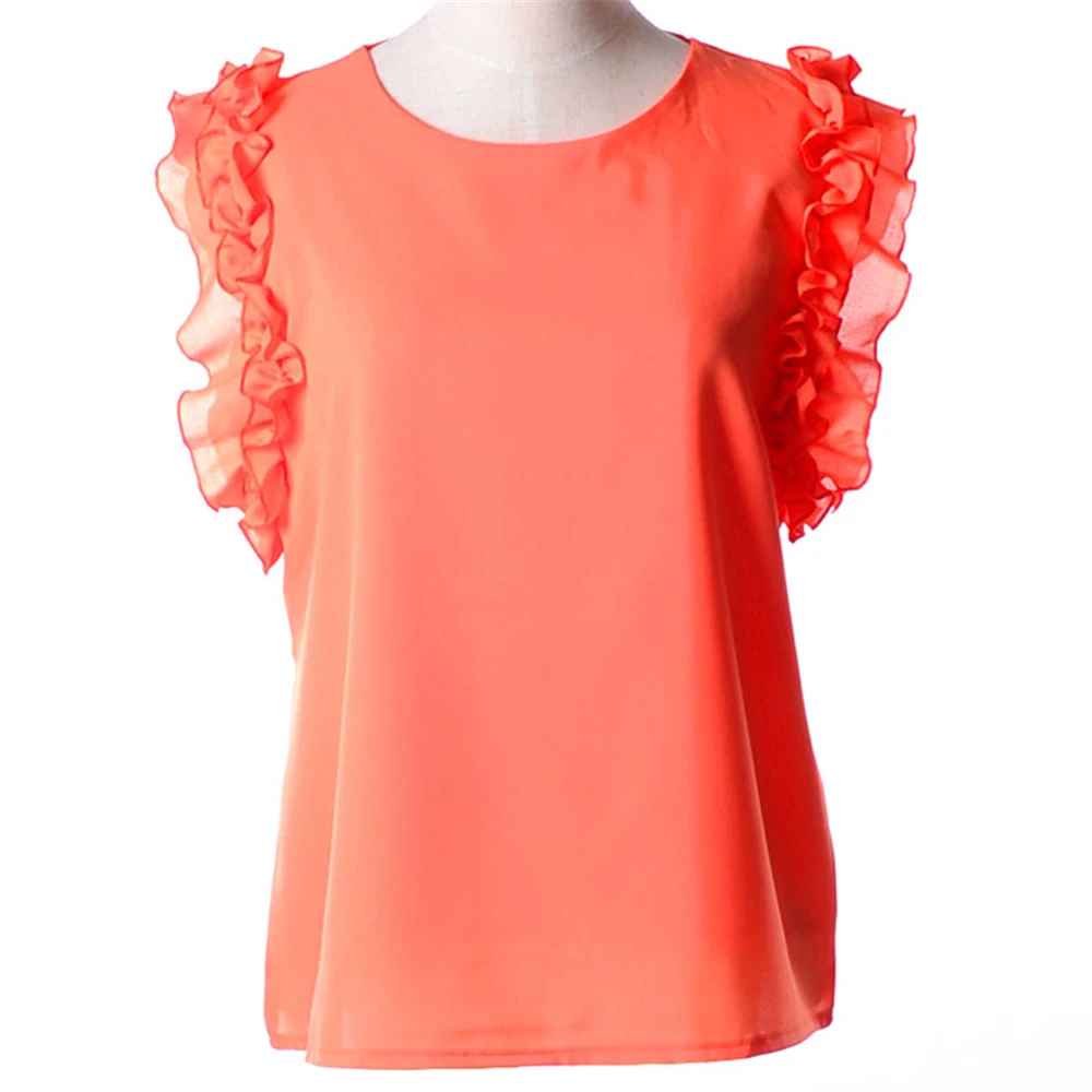 Hot Summer nuevo estilo mujeres Blusa Feminina Camisa de gasa Blusa camisas Tops para mujer Camisa anaranjada Blusas vrfB47or|shirt accessories|shirt fabric - AliExpress