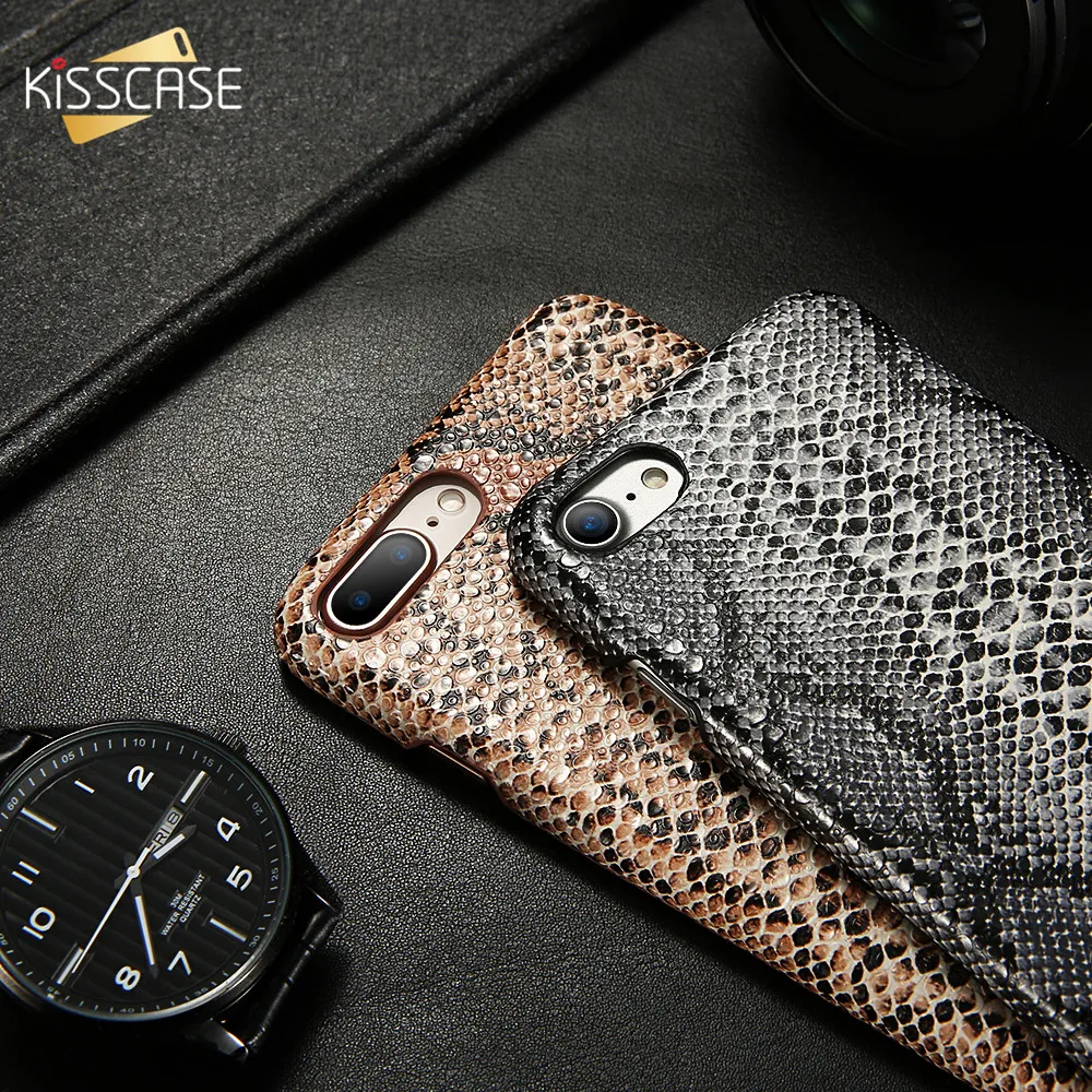 Kisscase чехол для iPhone XS Max XR Ретро змеиная кожа тонкий жесткий 7 8 Plus 6 S 5S 5 Capa|Бамперы| |