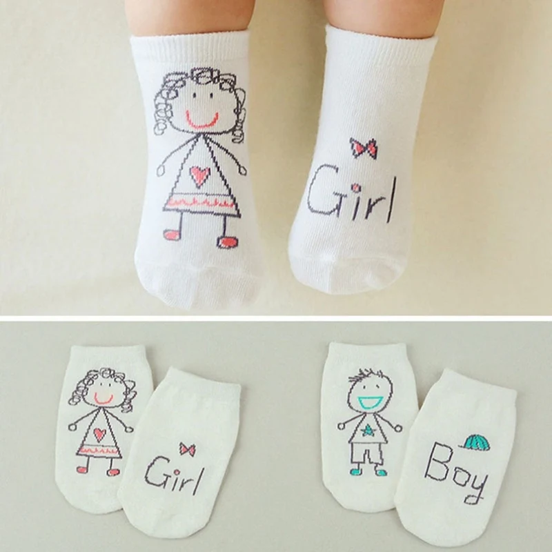 

Newborn Baby Kids 100% Cotton Cartoon Cute Pattern Socks Anti-slip Girls Boys Soft Infant Cotton Socks For 0-3T