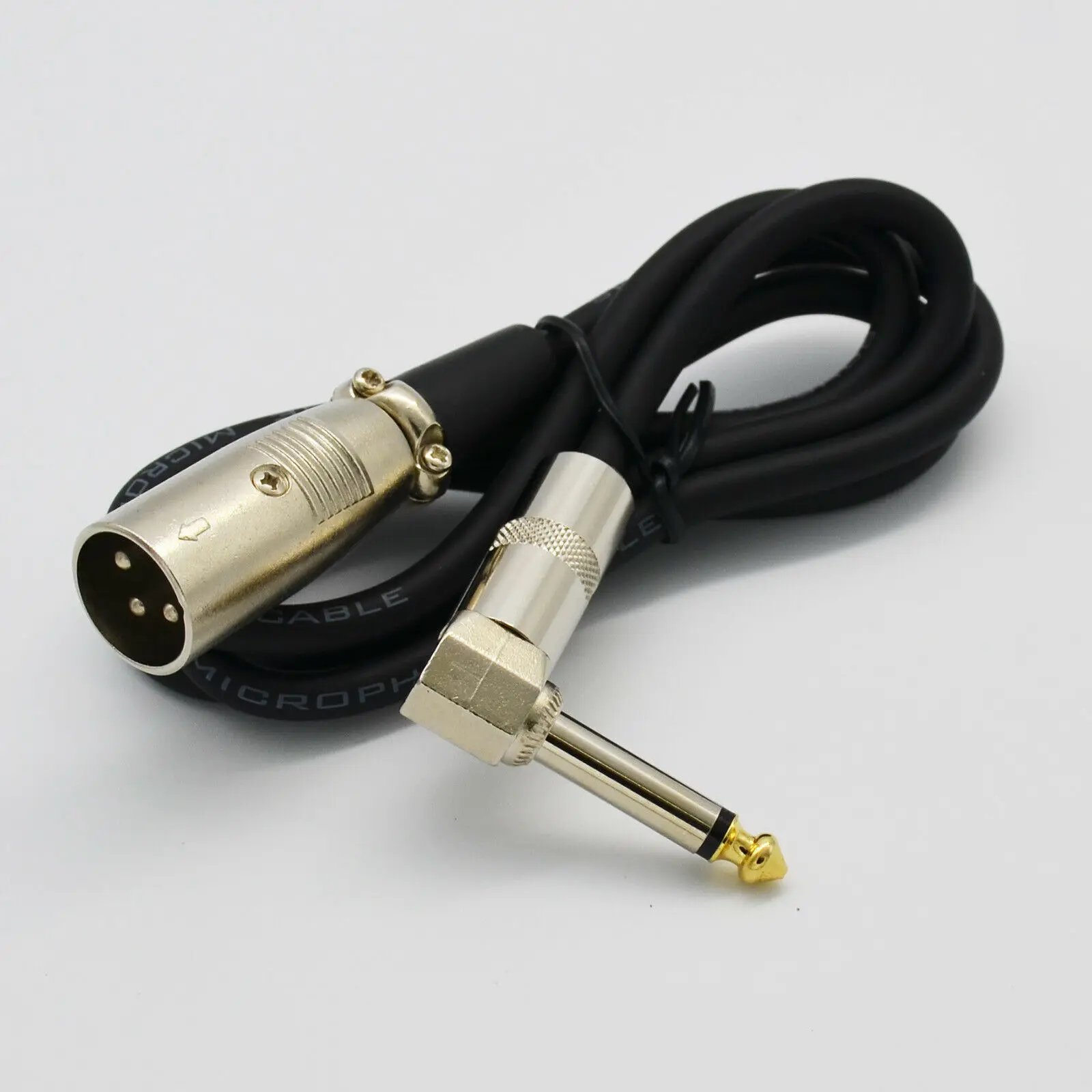 

Male 3pin XLR to 1/4" 6.35mm Mono Right Angle Microphone Cable Custom length