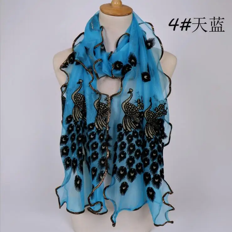 MSAISS 190*40 см великолепный кружевной шарф Роскошные женские брендовые шарфы женская шаль высокого качества с принтом хиджаб шарф - Цвет: 4