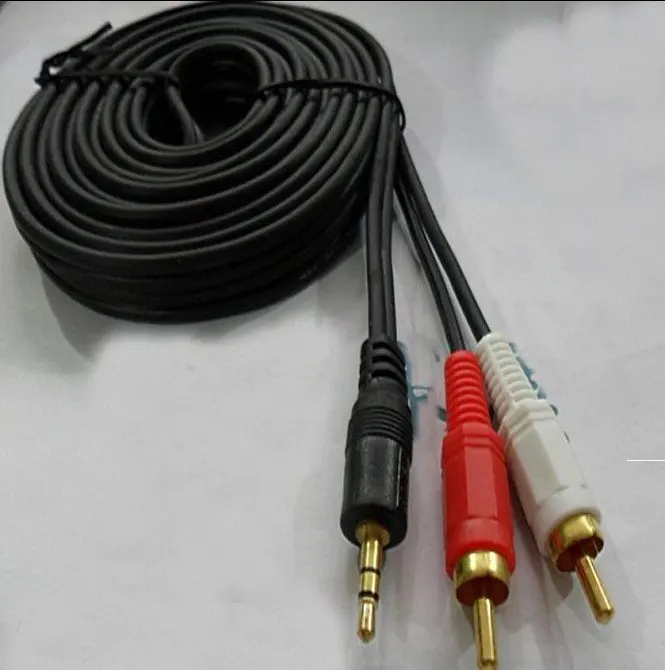 wholesale 3.5mm to AV 2 RCA Stereo Audio Cable 20M Audio Cablein