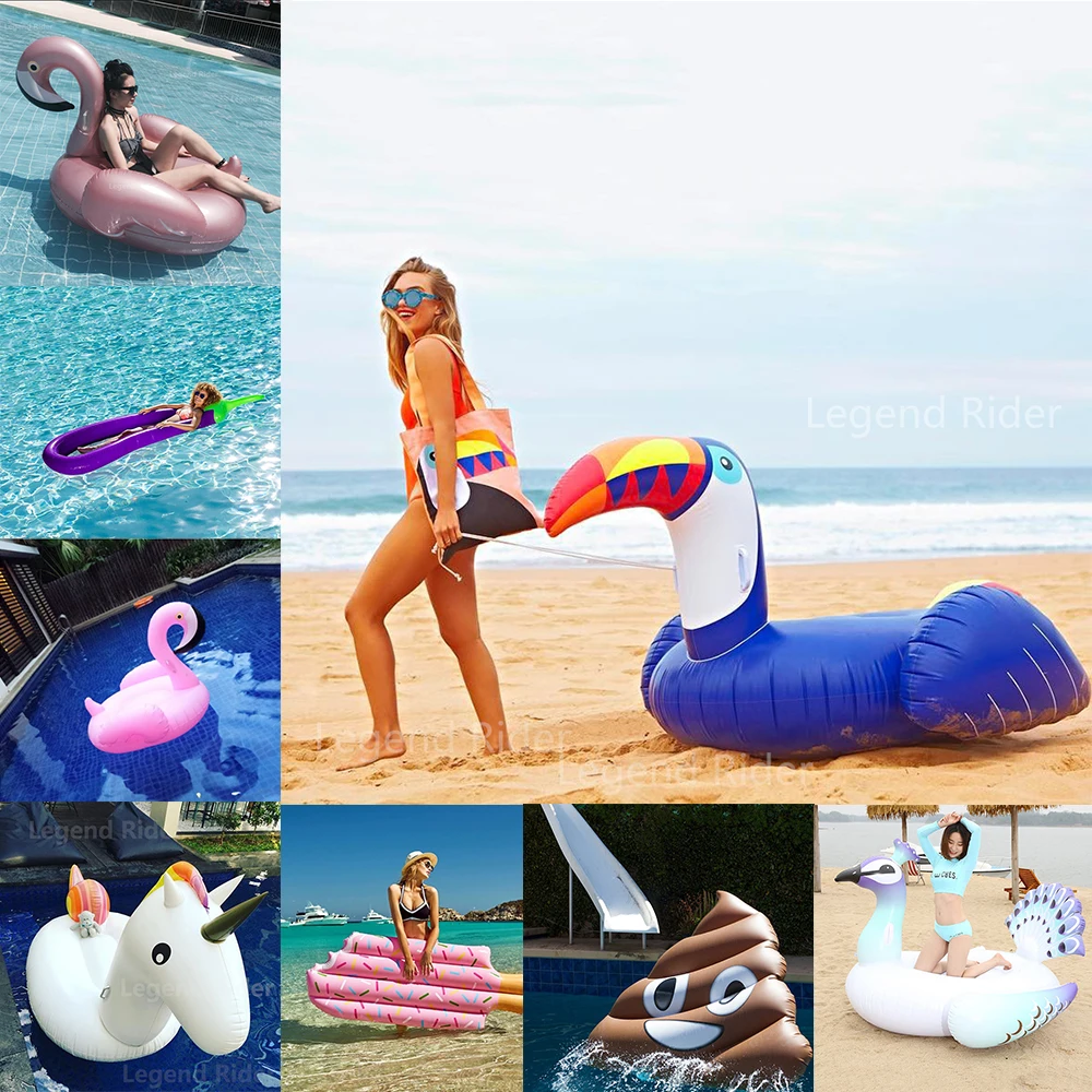 25 Style Inflatable Mattress Swimming Pool Island Inflatable Flamingo Water Bed Inflatable Unicorn Pool Float Ring Beach Toys