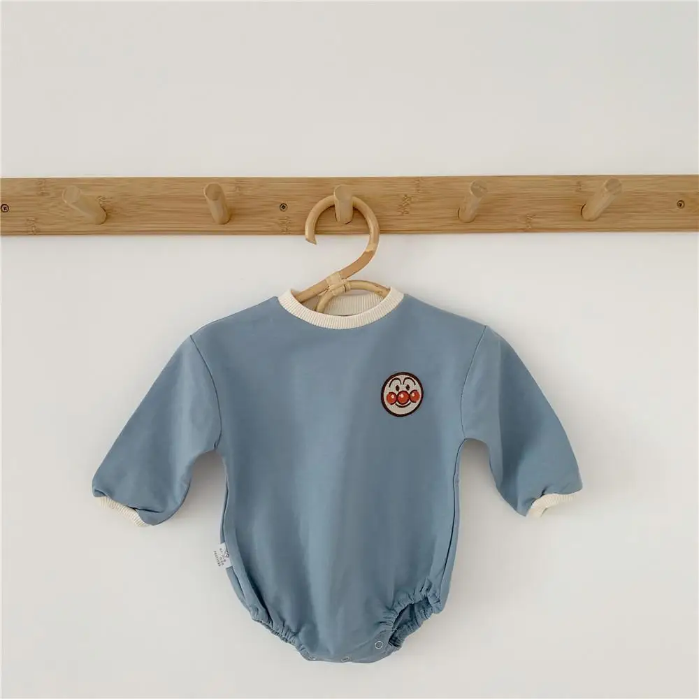 1721 детский хлопковый комбинезон в полоску с длинными рукавами; Одежда для новорожденных с героями мультфильмов; детская альпинистская одежда с изображением Супермена - Цвет: Небесно-голубой
