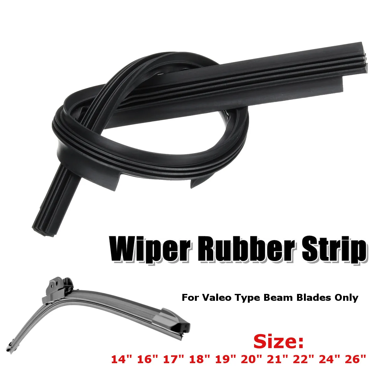 14 26 Inch Car Windscreen Wiper Blade Rubber Strip Refill Soft For Type