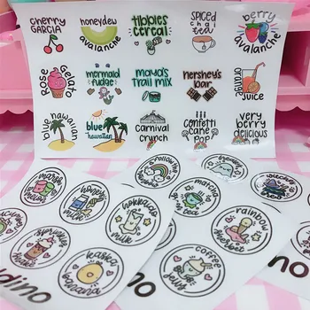 

Besegad 99pcs Cute Round Adhesive Slime Sticker DIY Slime Sticker Storage Box Containers Sticker Slime Supplies DIY Accessories