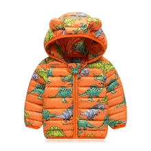 Детская куртка с хлопковой подкладкой и перьями; теплое пальто для маленьких мальчиков и девочек; сезон осень-зима; детская куртка