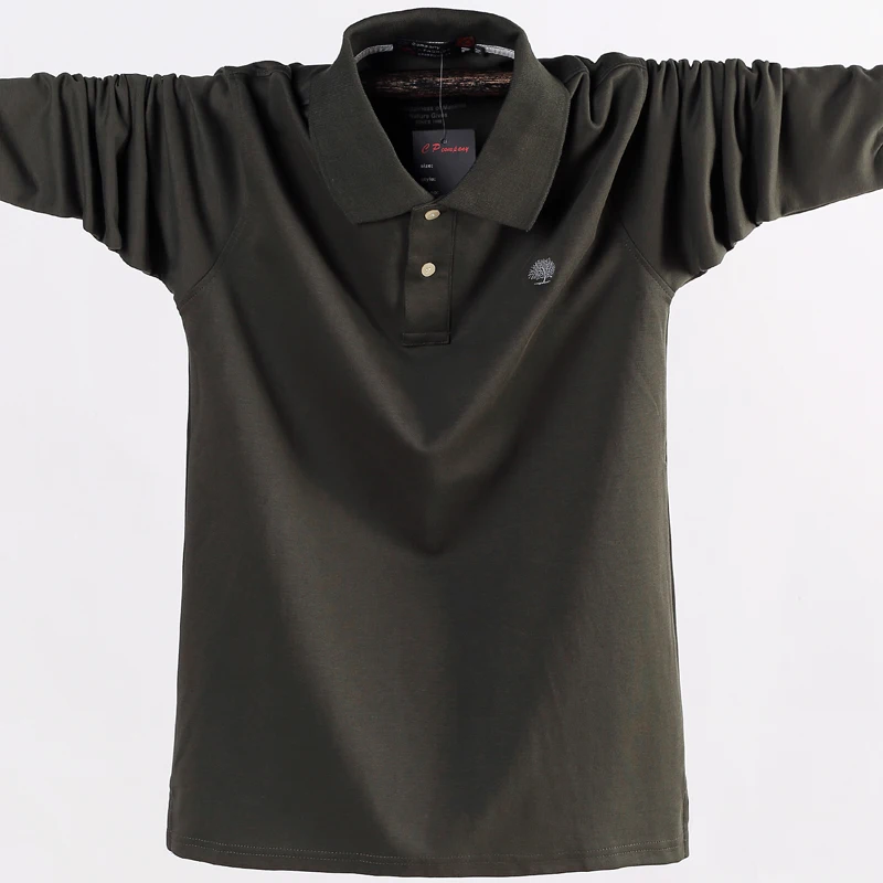 Najtaniej Męska koszulka Polo męska do pracy na co dzień bawełna męski top Tees jesień z długim rękawem skręcić w dół kołnierz koszulki Polo Plus rozmiar 5XL 6XL
