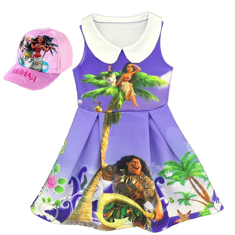 

New Prom Dresses Summer Moana Girls Dress Children Pattern Vaiana Dresses Kids Clothes Princess Party Wedding Dress 3-10Y