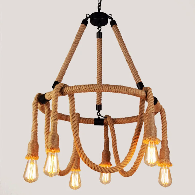 

Industrial Hanging Rope Pendant Light Creative Vintage Ceiling Droplamp For Restaurant Cafe Bar Loft Restaurant Clothes Shop