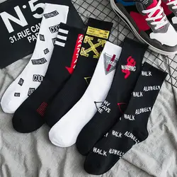 Мужские повседневные хлопковые носки с рисунком акулы модные хип-хоп стильные новые женские носки скейтборд спортивные корейские