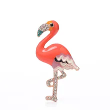Женская брошь "Фламинго" CINDY XIANG, милый значок красного цвета из эмали в мультяшном стиле в виде птицы, отличное качество