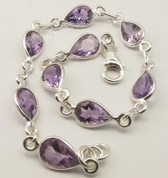

Chanti International DROP PURPLE AMETHYSTSs TRENDY Bracelet 8 3/8" BIRTHDAY PRESENT