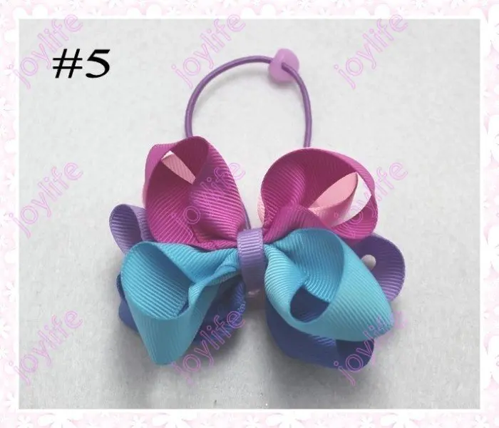 

free shipping 20pcs 3.5'' colorful ball ponytail bows popular hair bows girl hair bow clips accesories