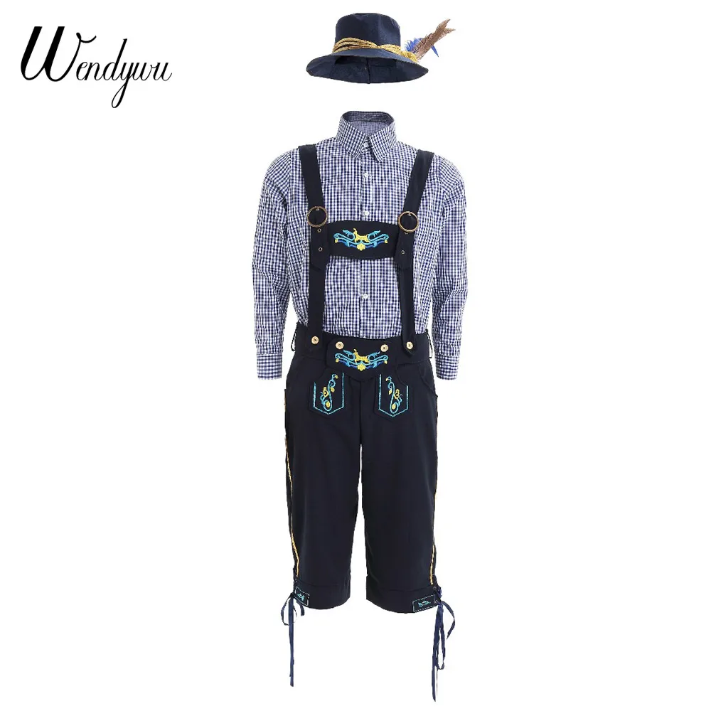 Wendywu новый дизайн мужская клетчатая рубашка с длинным рукавом комбинезон костюмы