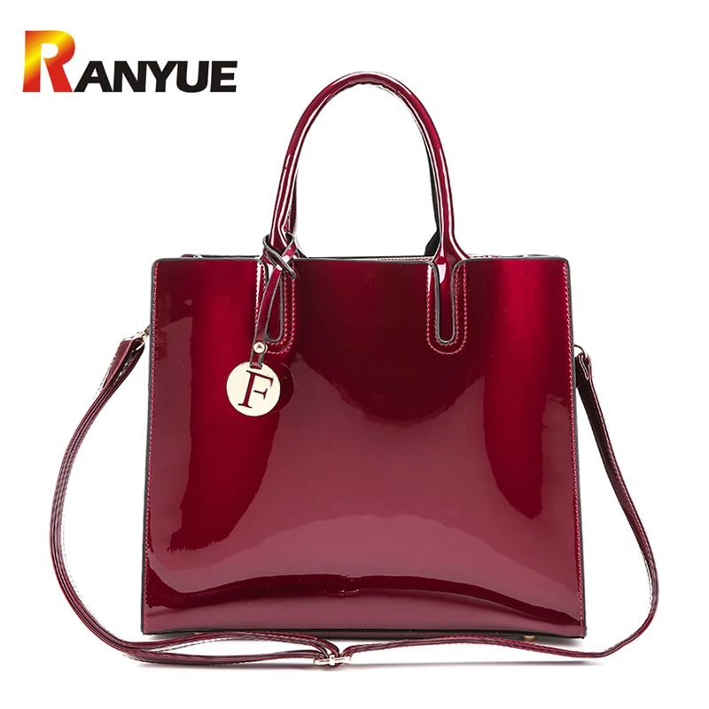 

RANYUE Patent Leather Handbags Candy Color Women Shoulder Bag Vintage Female Messenger Bags Big Casual Tote Bag Bolsa Feminina