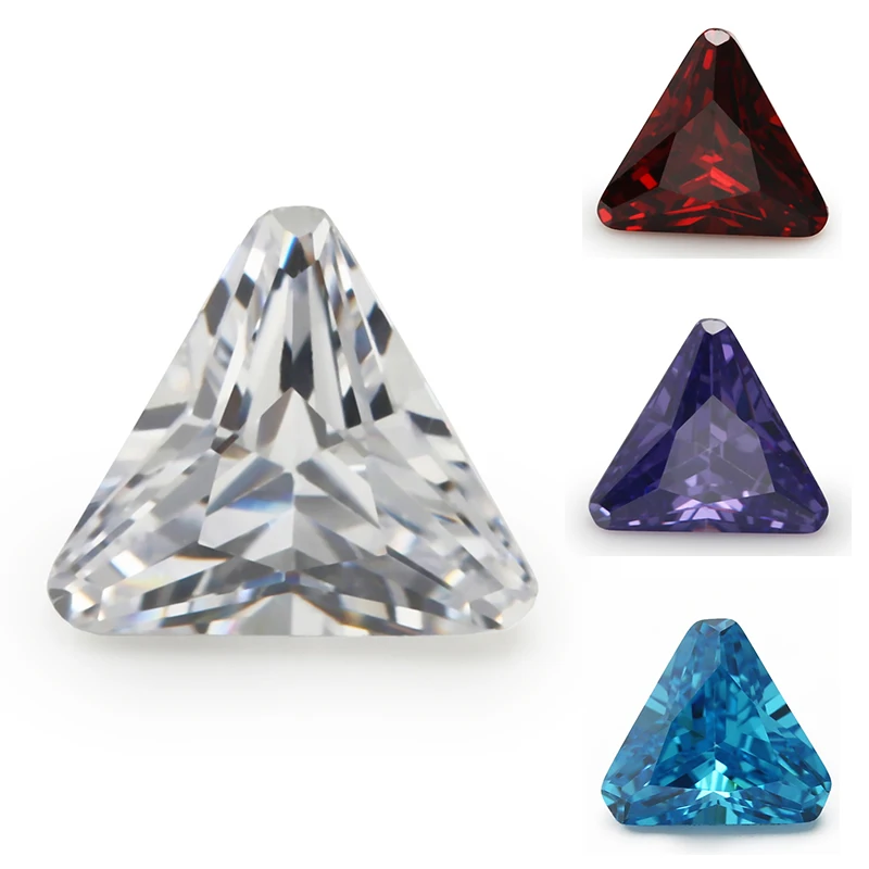 

10pcs 5x5~8x8mm Triangle Chamfered Comer Shape 5A White Pink Green CZ Synthetic Gems Brilliant Cut Cubic Zirconia For Jewelry