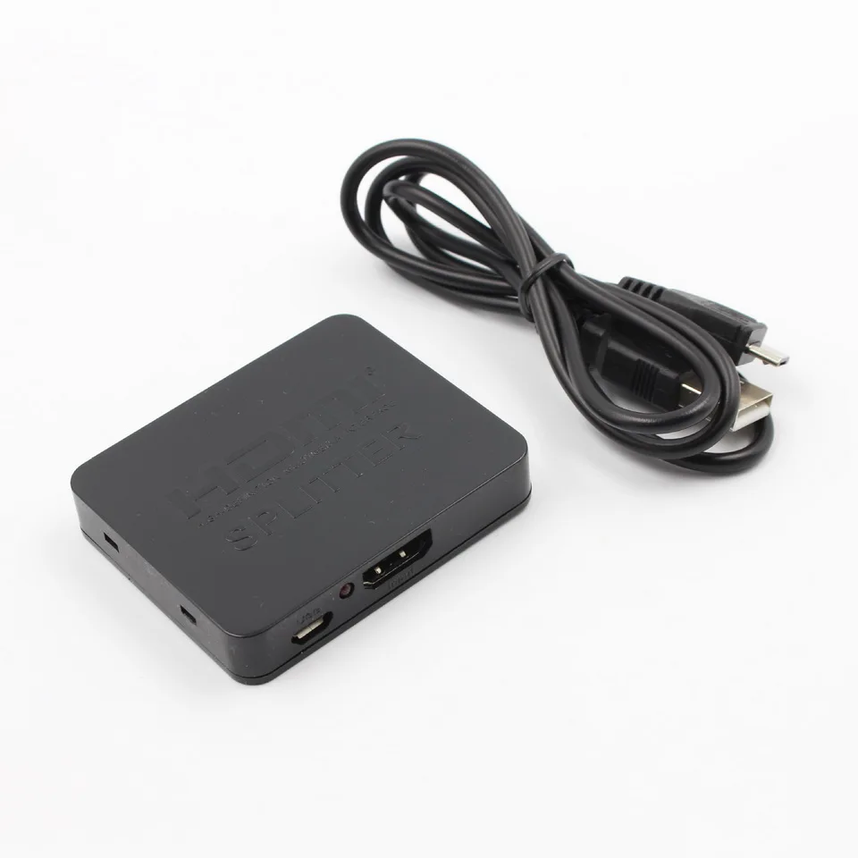

by dhl or ems 50pcs 1080P 3D Mini 2 Port HDMI Splitter Switcher 1x2 1 in 2 out HDMI Distributor Splitter For HDTV PS3 XBOX