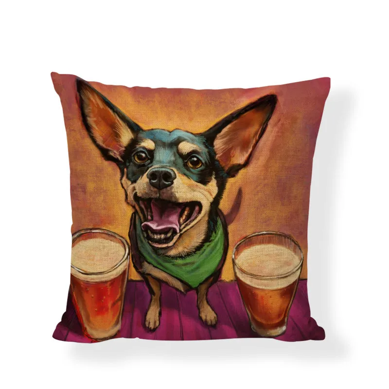 Пиво и щенок узор Чехлы для подушек озорной золотой ретривер милый корги
